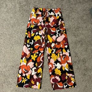 Maeve Anthropologie Collette Retro Print wide leg crop pants